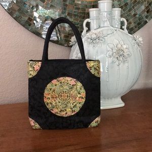 Adorable black & gold Asian evening bag